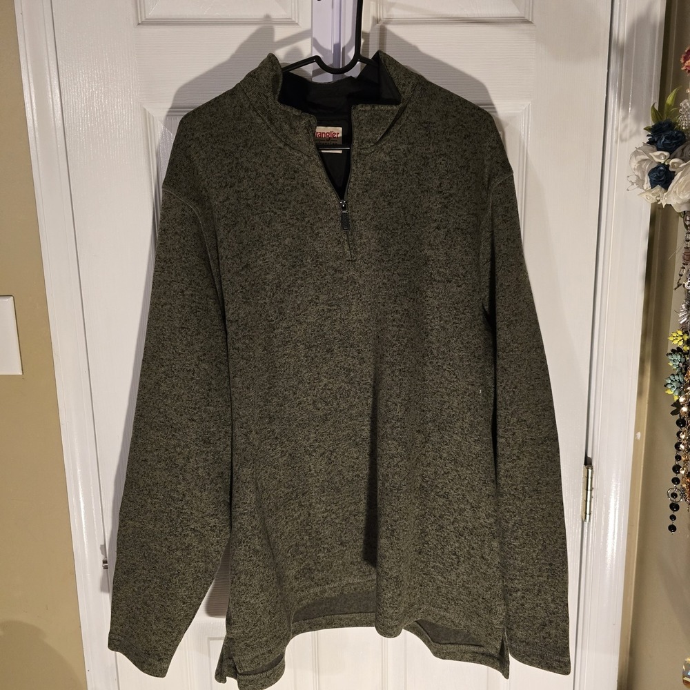 Wrangler Authentics 1/4 Zip Fleece Sweater Pullover Mens‎ Size XL Green